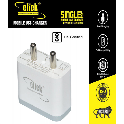 5v 2a Mobile Usb Charger With Single Usb Port - 1 Metre Cable Length, White Color | Suitable For Mobile Charging, Usb Interface