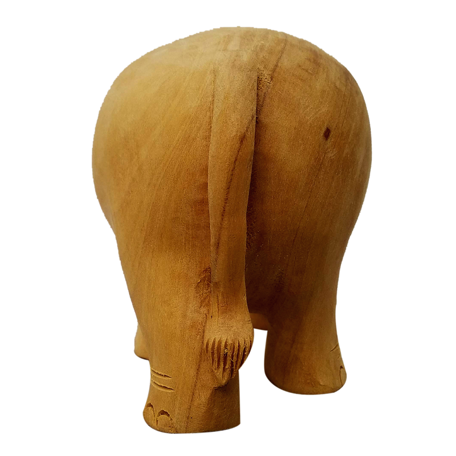 Handcrafted Wooden Elephant Model - 3 Inch Polished Fine Wood Carved By Expert Artisans For Elegant Home Decoration And Thoughtful Gifting