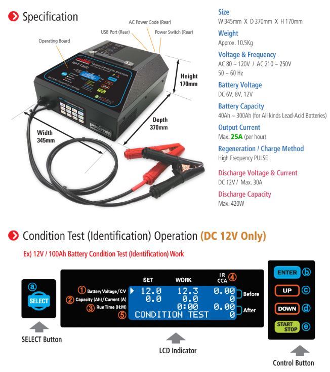 Rpt-t300 Battery Condition Tester Regeneration System - Dimension (L*w*h): 43*52*28 Centimeter (Cm)