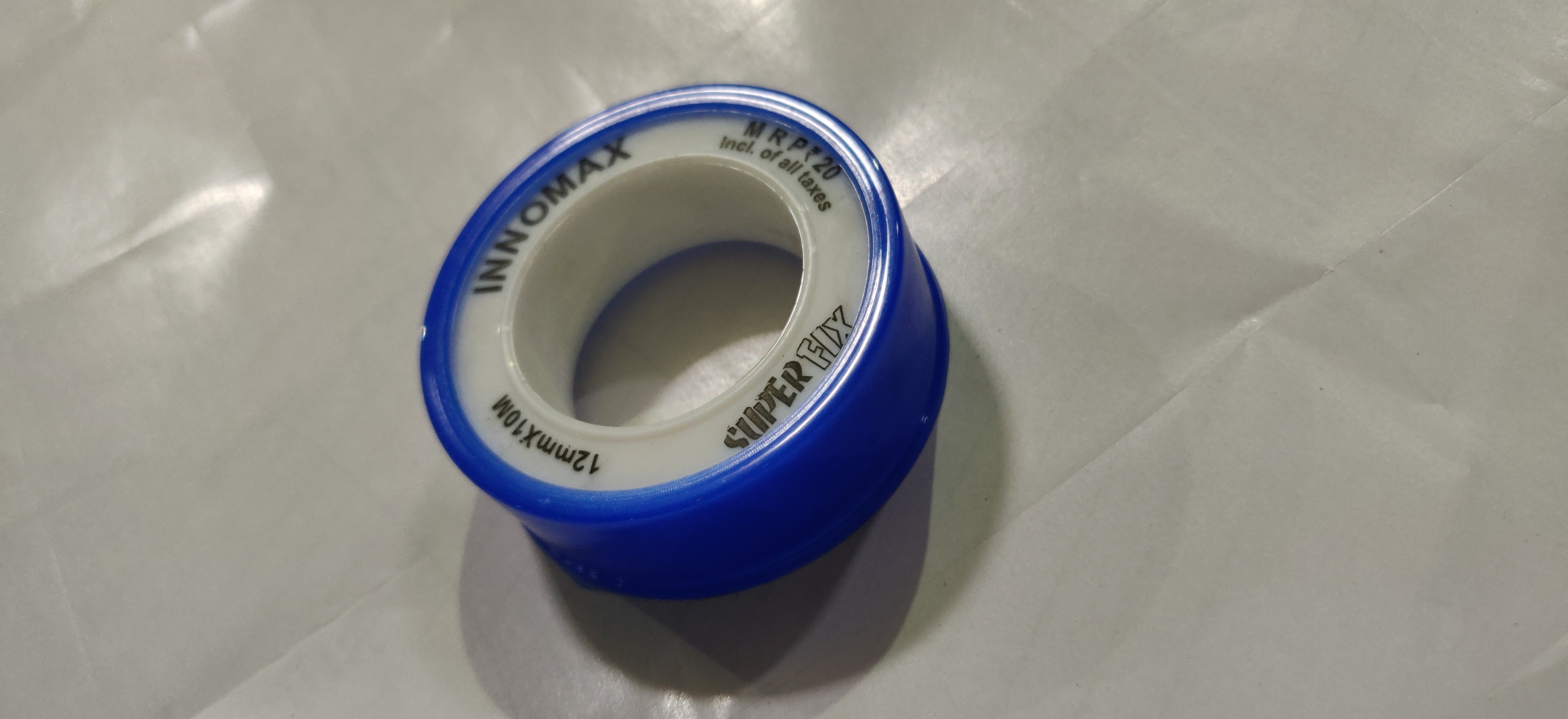 Super Ptfe Tape - 10 Meter Length, White Color, 12 Mm Width, 0.4 Mm Thickness | Single Side Adhesive, Hot Melt, Ideal For Sealing Gasses And Liquids