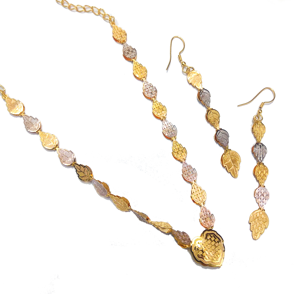 Immitation Jewellery - Other Material Two-tone Necklace Set | Gold & Rhodium Plated Elegance
