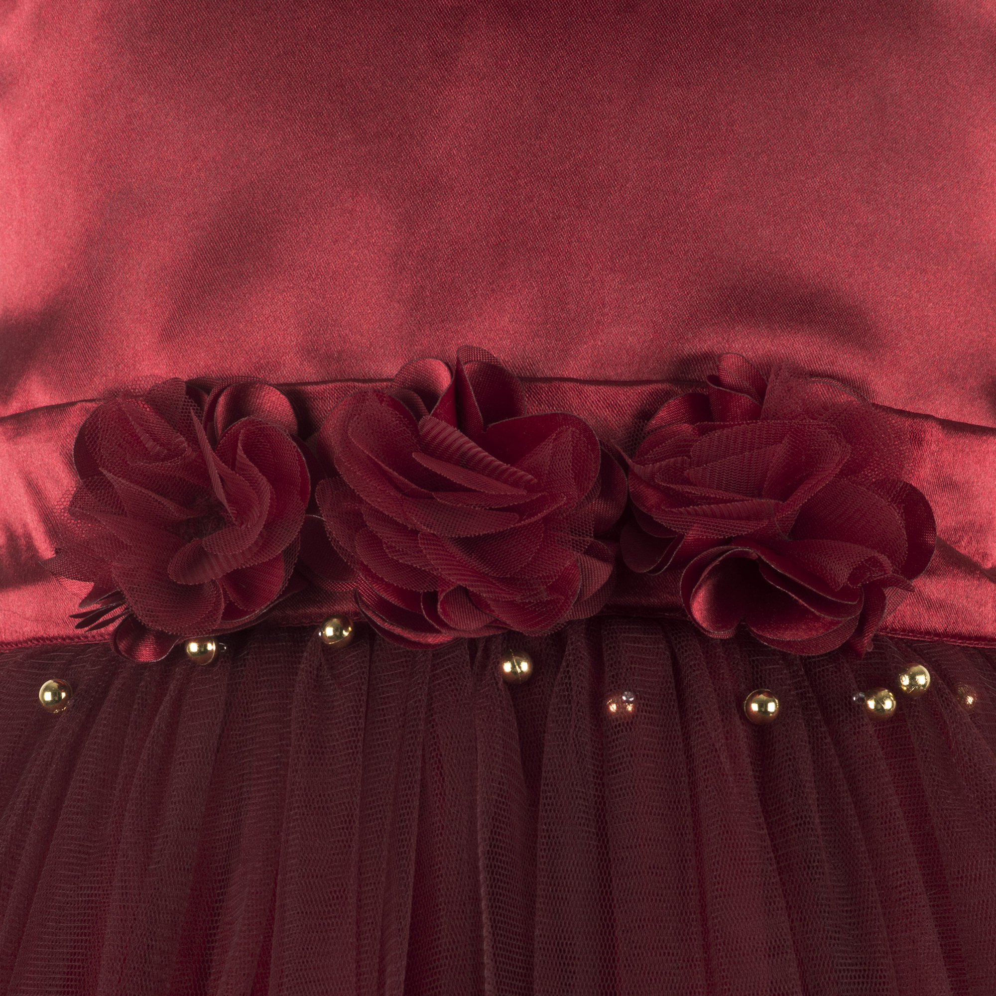 Pearl Embellished Maroon Dress. Age Group: 2-12 Years