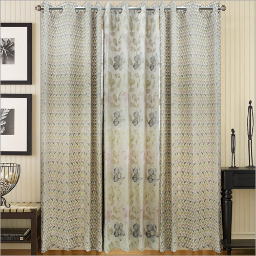 Designer Printed Curtain Fabric - Polyester, 54x95 Inches , Beige Color, Machine Washable, Modern Style, Lightweight at 1.5 lbs