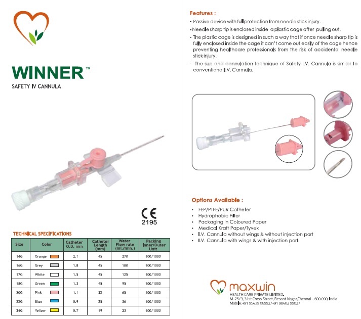 Pink Iv Cannula And Catheter