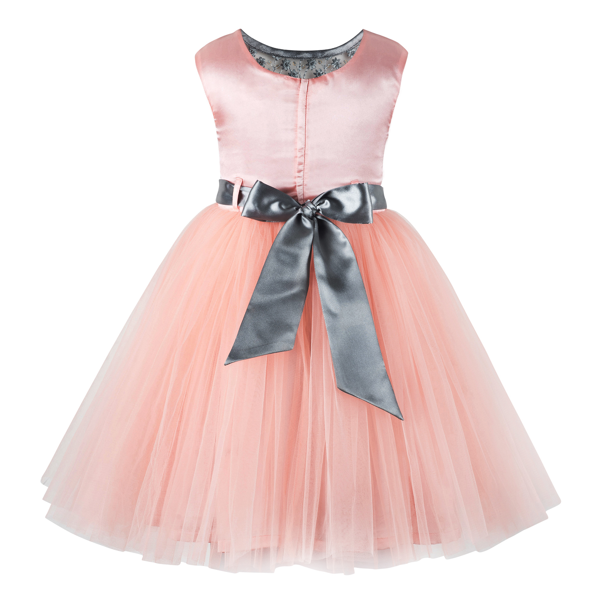Embroidered Peach Frock. Age Group: 2-12 Years