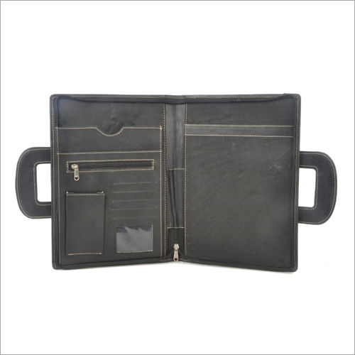 Black Plain Leather File Folder