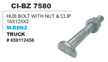 Hub Bolt with Nut & Clip M Benz Truck