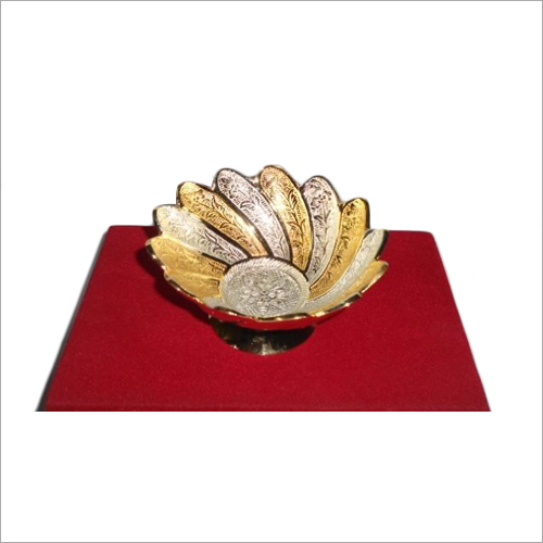 Gold Plated Brass Handicraft Beautiful Bowl Gift