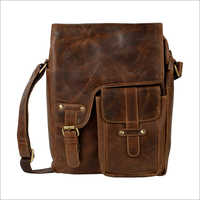 Mens Messenger Bag - Leather, Standard Size | Zipper Closure