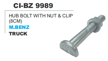 Hub bolt with Nut & Clip M Benz Truck