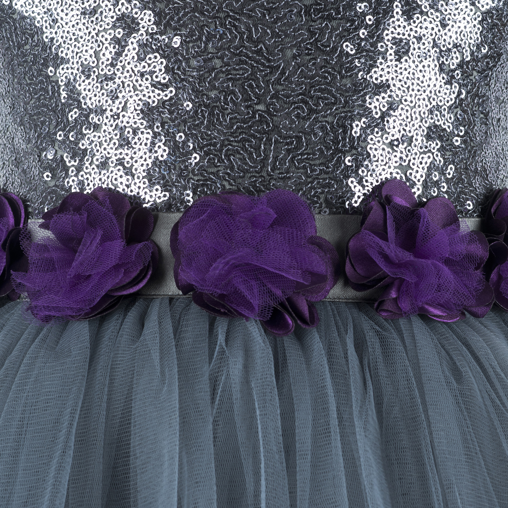 Sequins Embellished Grey Knee Length Party Frock Age Group: 2-12 Years