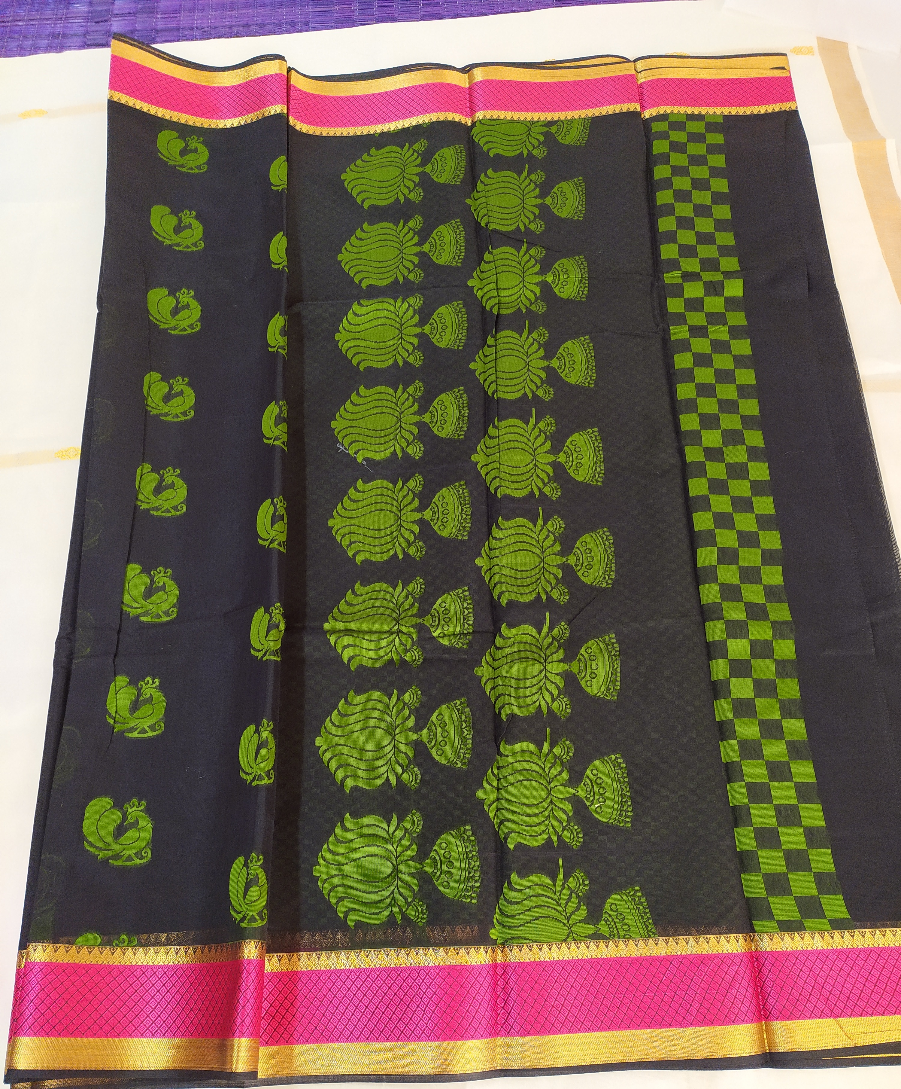 Available In Multicolour Designer Kora Cotton Saree