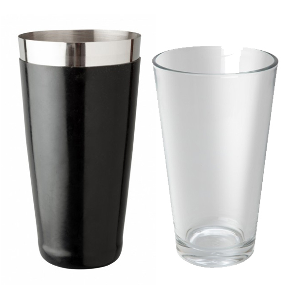 Boston Shaker With Base- Stainless Steel - 530 Ml / 850 Ml , Medium Size, Round Shape, Steel Color, Modern Style, Lightweight At 100 Grams