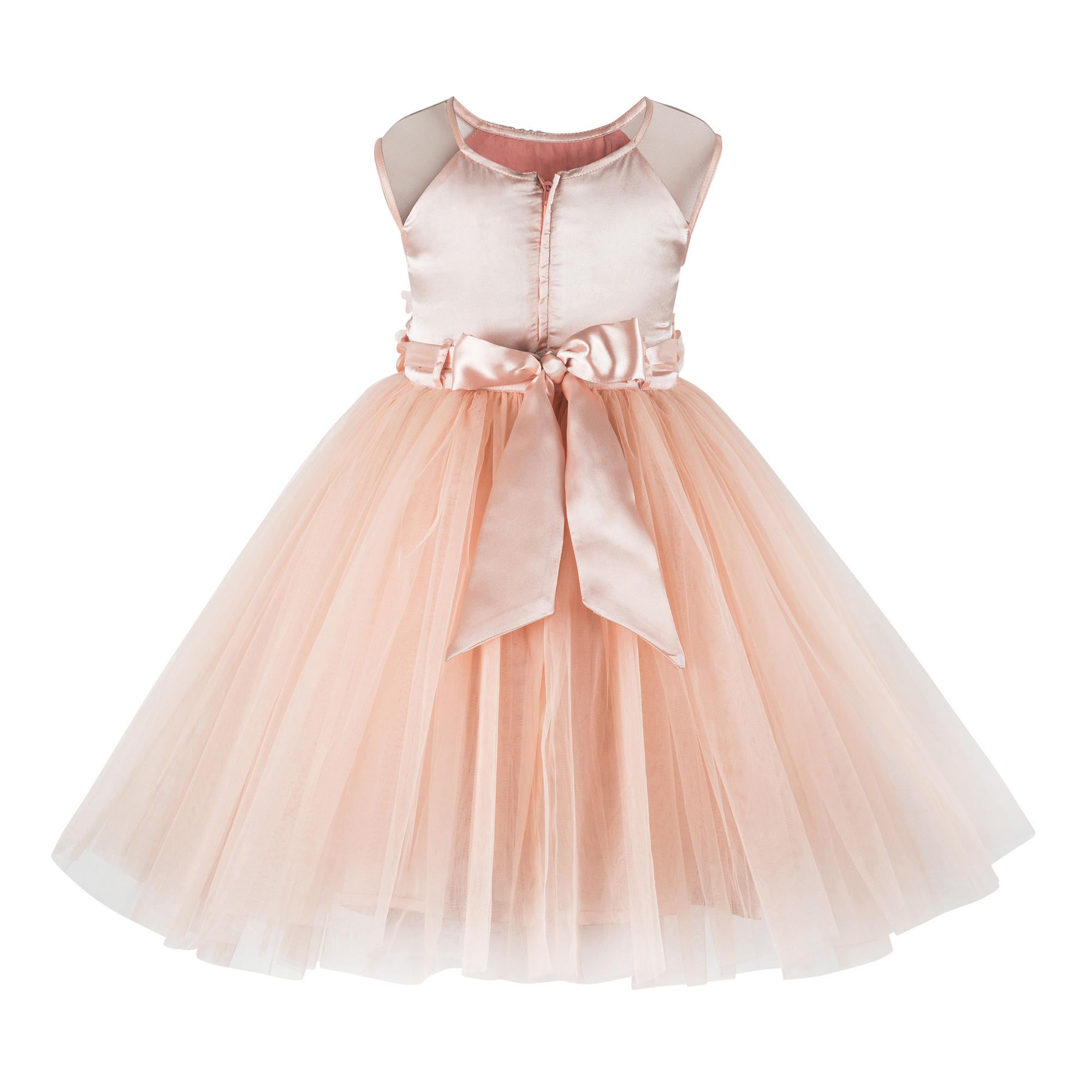 Flower Bead Applique Golden Frock Age Group: 2-12 Years