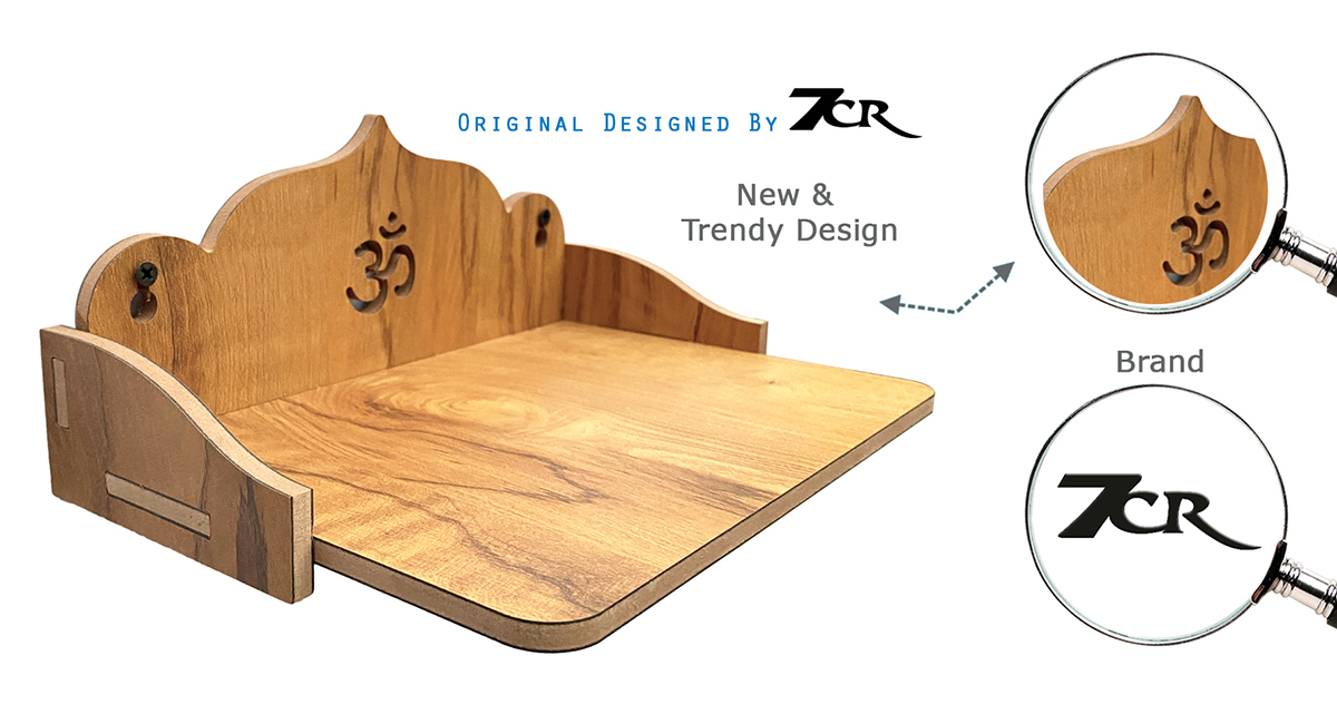 Designed Wall Wooden Temple