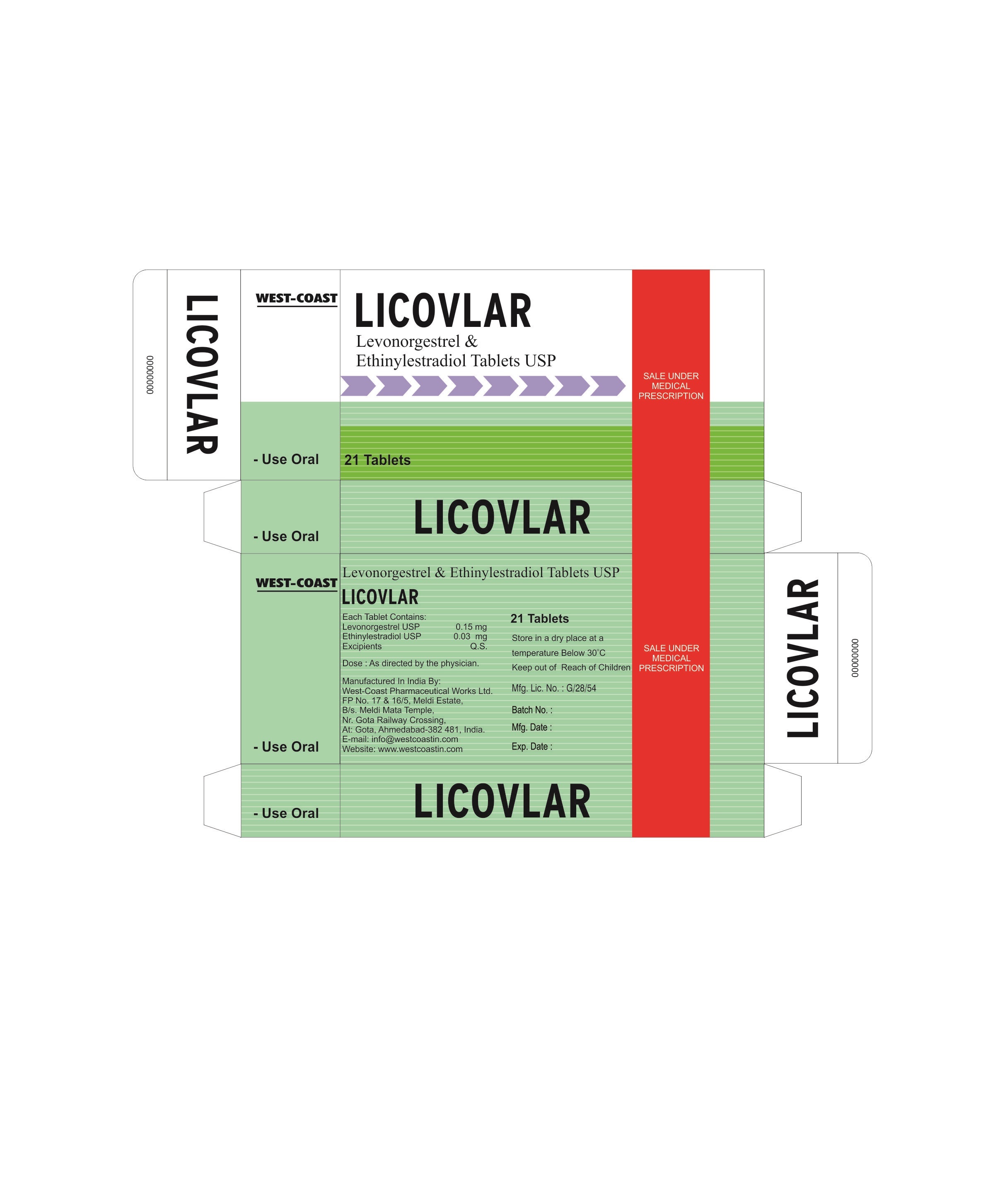 Levonorgestrel & Ethinylestradiol Tablets Usp Cas No: -