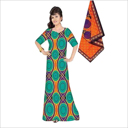 Printed Nighty With Dupatta