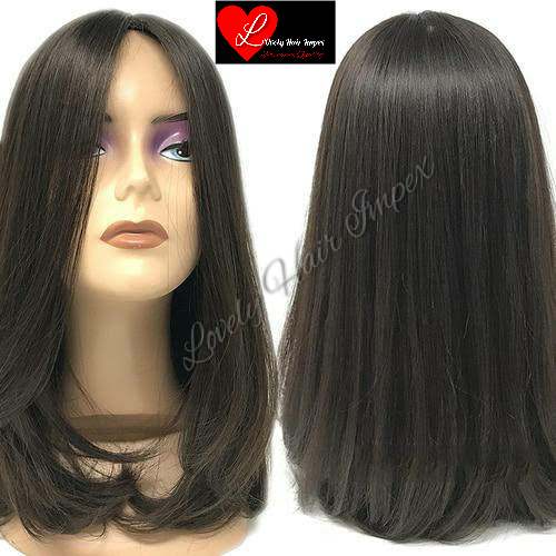 Natural Black And Natural Brown Human Hair Wig