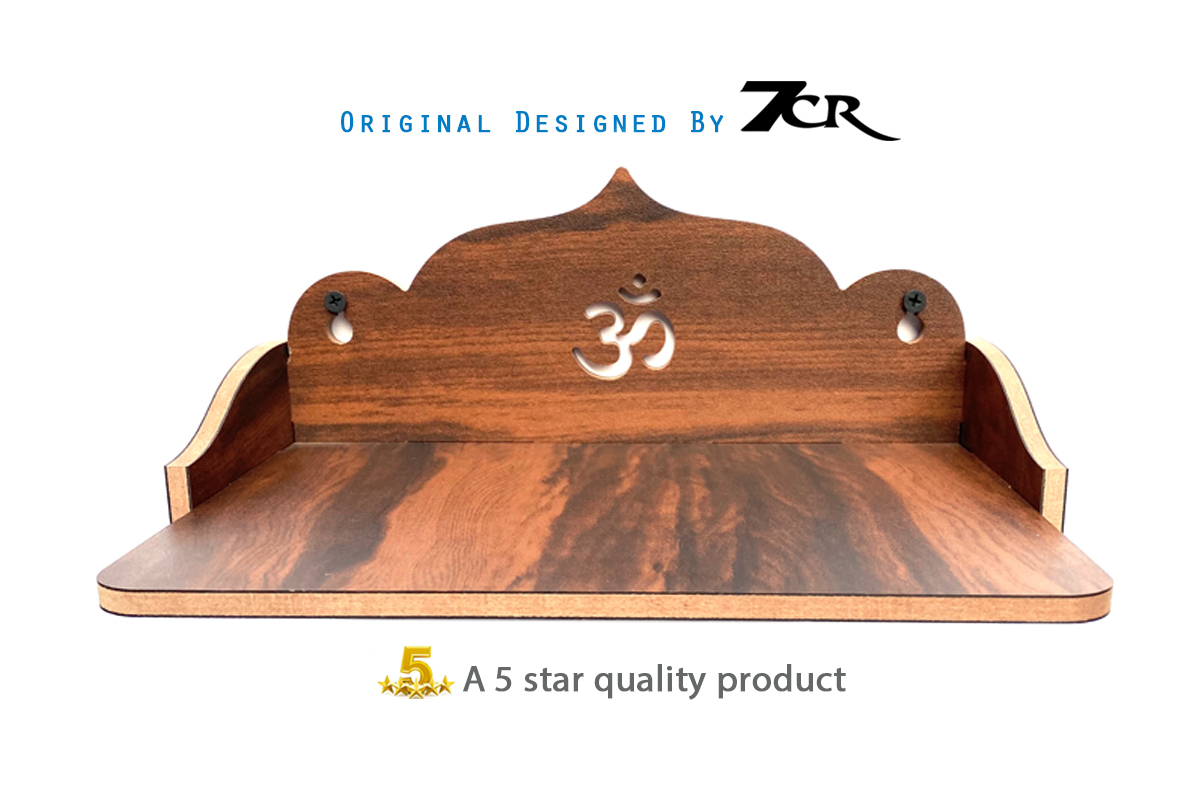 Wooden Temple - 12cm Height X 27cm Width | Teakwood Crafted, Easy To Clean, Lightweight, Rust Proof, Moisture Resistant