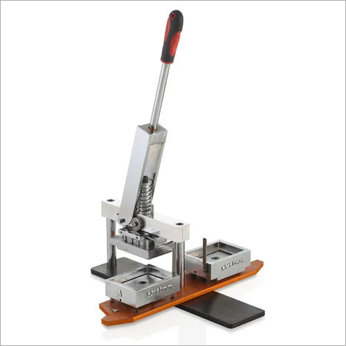 Silver & Orange 53*80 Badge Making Machine