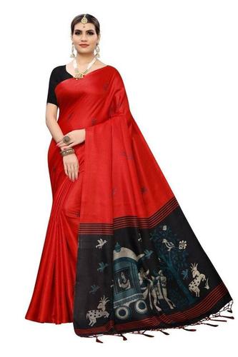 Khadi Silk Jalar Saree - Khadi Silk, Printed Pattern, Multi-Color Combinations, Casual Wear, Seasonal Versatility for Summer, Rainy, Spring, Winter