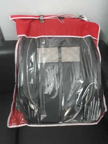 Car Seat Cover - Leather, Universal Fit , Black Color with 2 Front Slip-on Covers