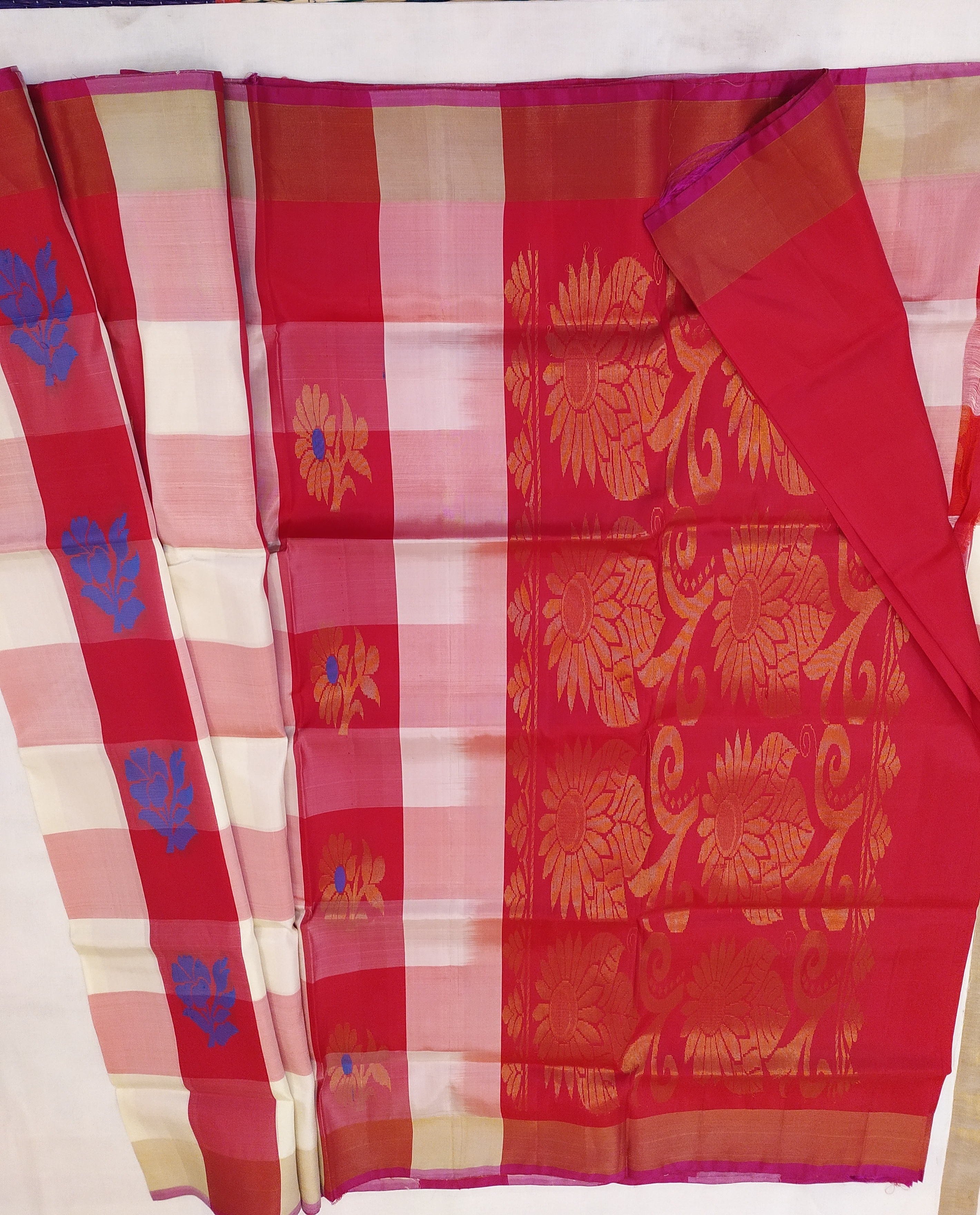 Soft Silk Checked Sarees - Multi Color, Zari Work Finish | Unique Designs For Formal Occasions In All Seasons