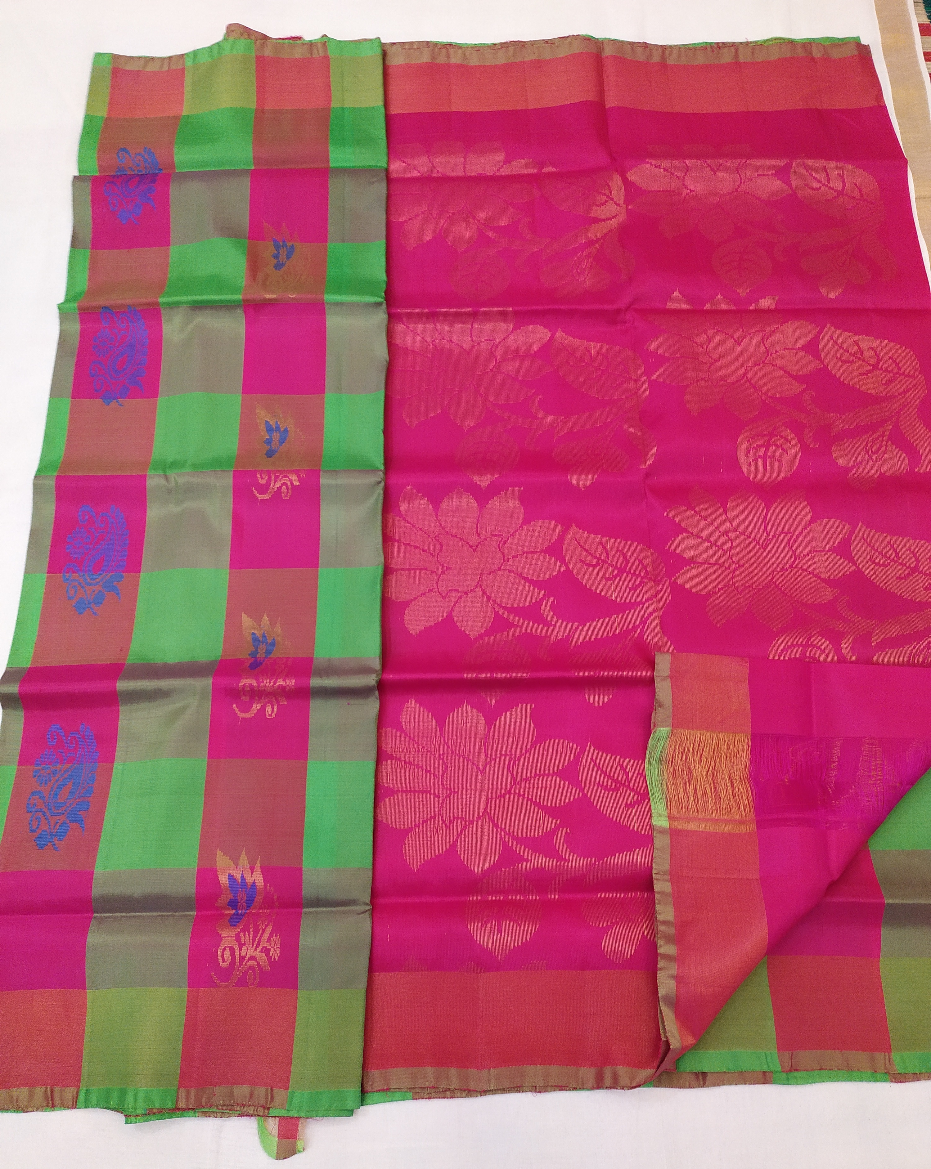 Soft Silk Checked Sarees - Multi Color, Zari Work Finish | Unique Designs For Formal Occasions In All Seasons