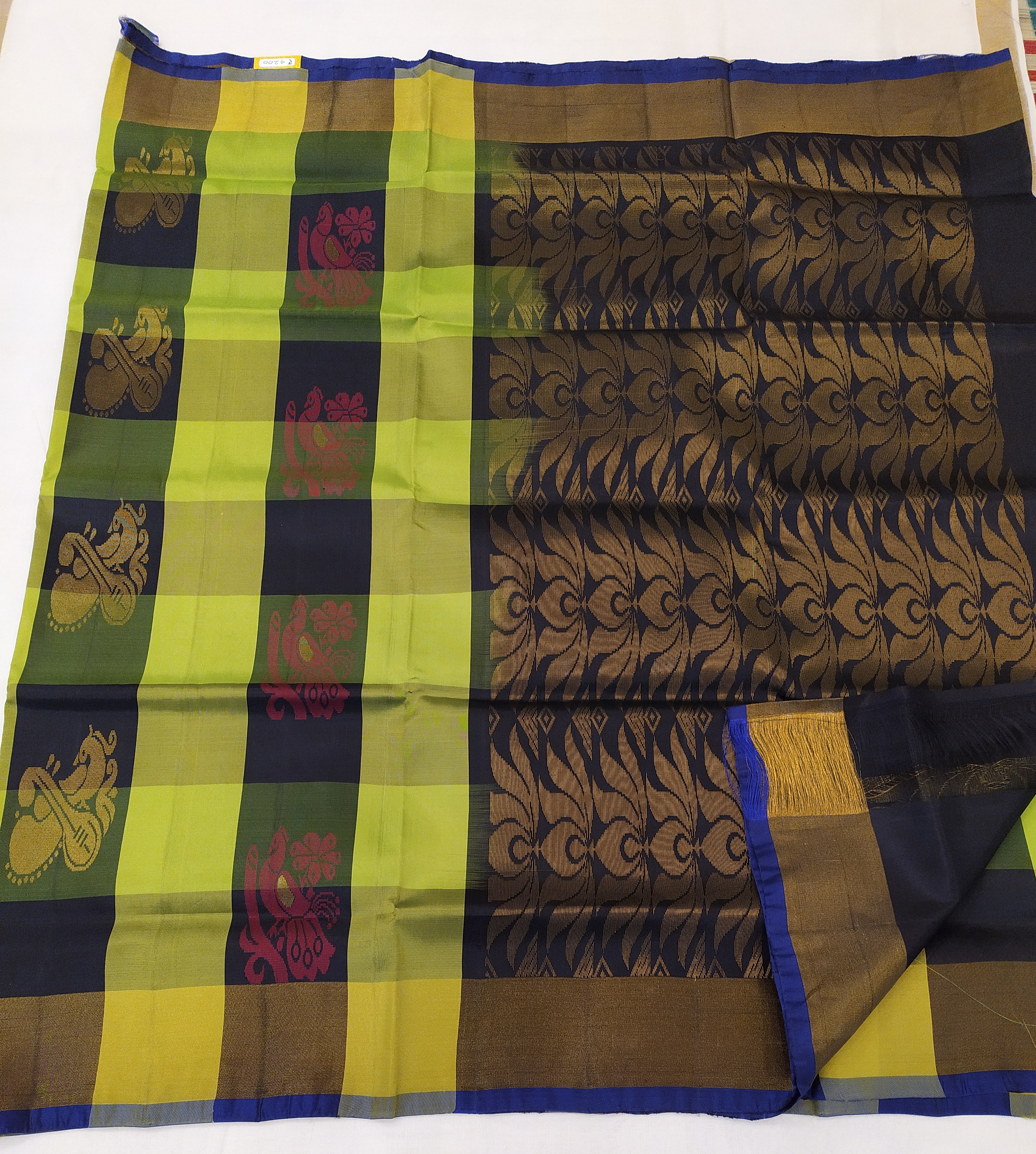 Soft Silk Checked Sarees - Multi Color, Zari Work Finish | Unique Designs For Formal Occasions In All Seasons
