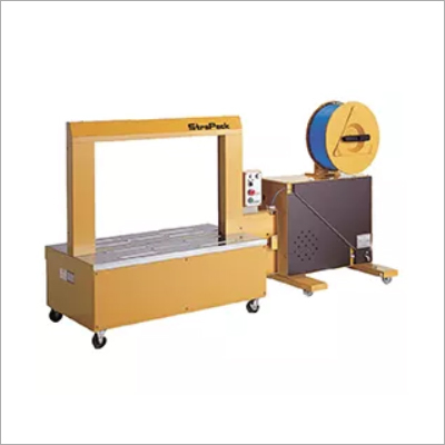 Low Body Strapping Machine - Mild Steel, Dimensions 1411x750x609mm, Strap Widths 5-15.5mm | Automatic PLC Control, Heat Seal Joint System