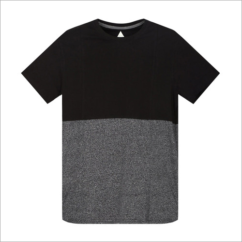 Mens Cotton T-Shirt - O-Neck, Sizes L/M/XL | Short Sleeves, Black-Grey Color, Plain Pattern, Ideal for Casual Wear