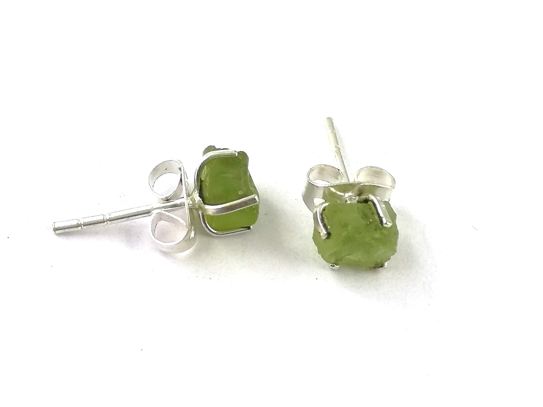 Tiny Raw Birthstone Prong Set Stud Earrings Size: 5-6mm