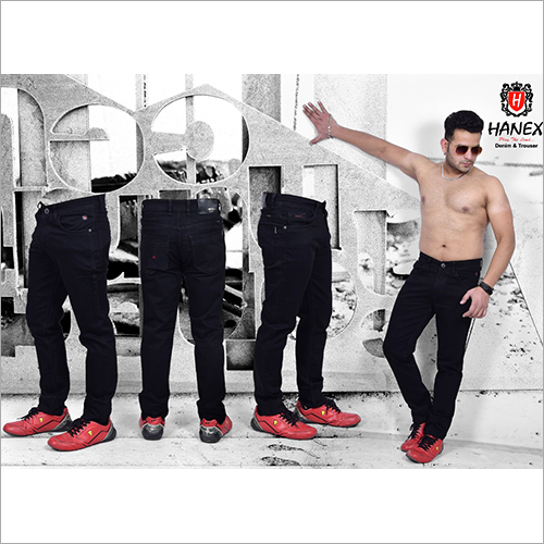 वॉशेबल मेन्स स्ट्रेचेबल ब्लैक जींस