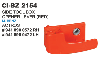 Side Tool Box Opener Lever (Red) M Benz Actros - Durable Alloy Material, Ergonomic Design, 4 Wheeler Compatibility | Warranty Included