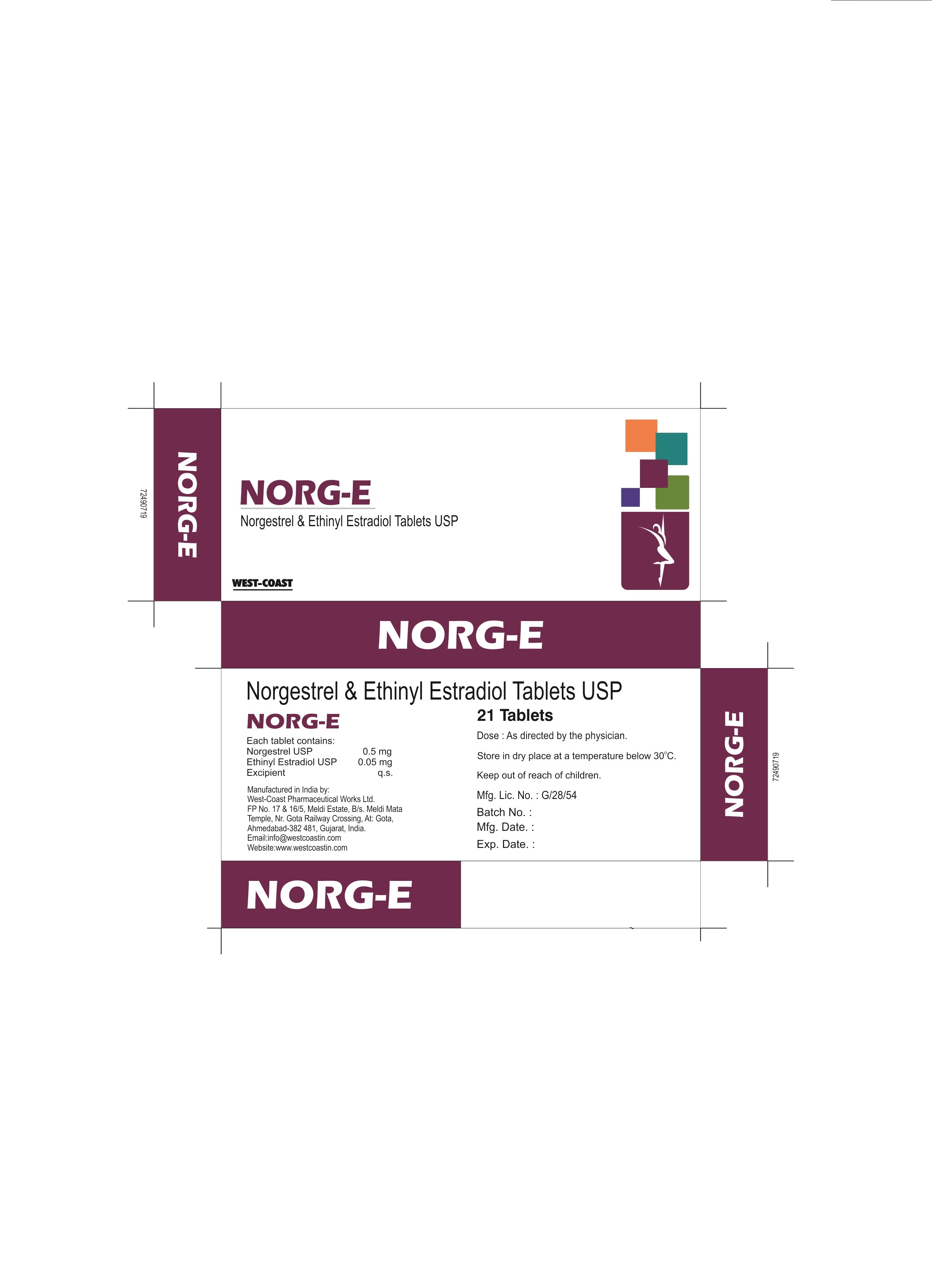 Norgestrel & Ethinyl Estradiol Tablets Usp Cas No: -