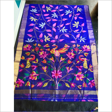 Cotton Silk Anchal Moslin Jore Boder Hand Weaving