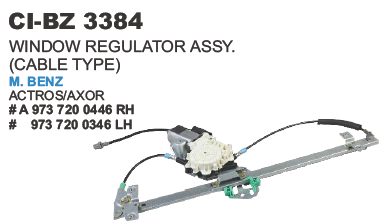 Window Regulator Assy Cable Type M Benz Truck Actros Vehicle Type: 4 Wheeler