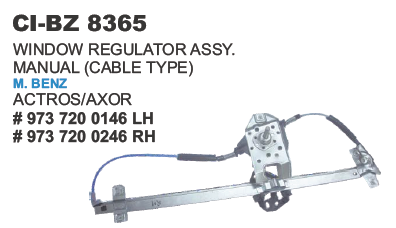 विंडो रेगुलेटर अस्सी मैनुअल केबल टाइप एम बेंज एक्ट्रोस, एक्सोर व्हीकल टाइप: 4 व्हीलर