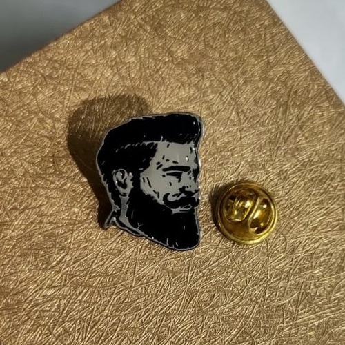 Beardo Lapel Pin - Metal Multicolor Custom Shape | Durable, High-Quality, Personalized Design