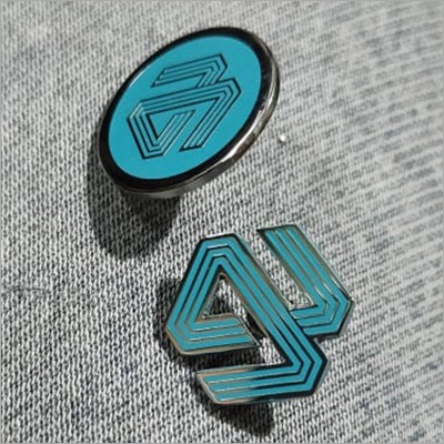 Coat Lapel Pin - Custom Shape, Various Sizes Available | Precision Engineered, High Quality, Elegant Blue Design
