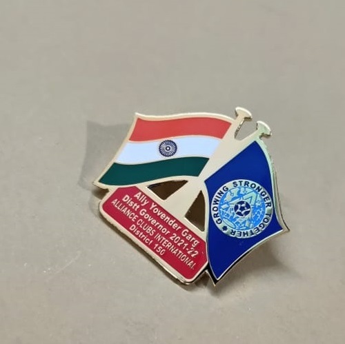Alliance Club Flag Lapel Pin - Metal, Various Sizes Available, Multicolor Design | Custom Shape, Smooth Finish, Dimensional Accuracy