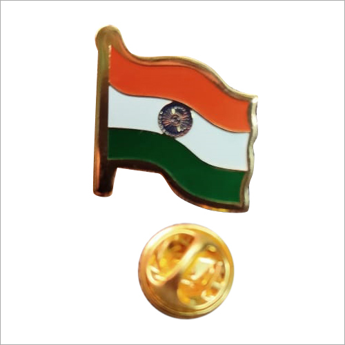 Indian Flag Lapel Pin - Brass, Different Sizes Available, Multicolor | Durable Design, Strong Outline, Flawless Finish, Dimensional Accuracy