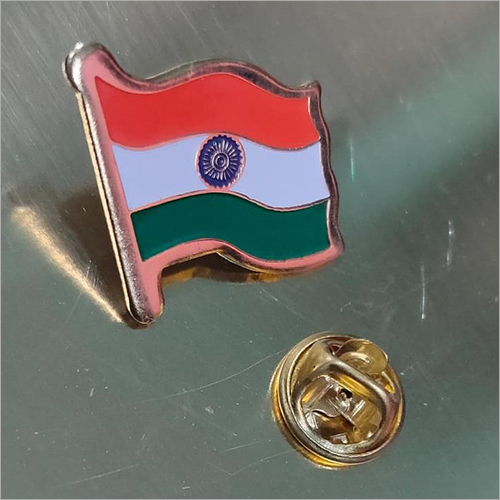 Indian Flag Lapel Pin - Brass, Different Sizes Available, Multicolor | Durable Design, Strong Outline, Flawless Finish, Dimensional Accuracy