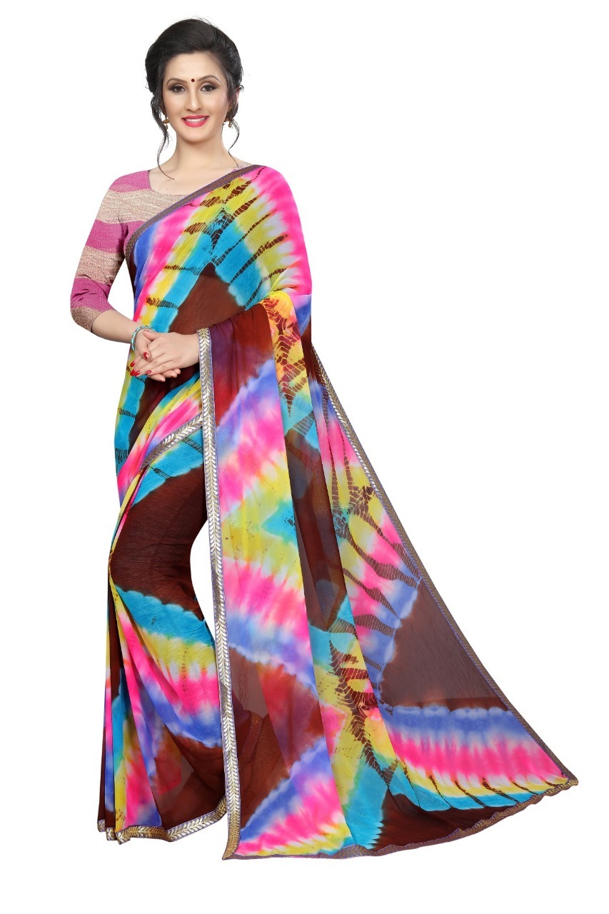 Multicolor Latest Chiffon Saree