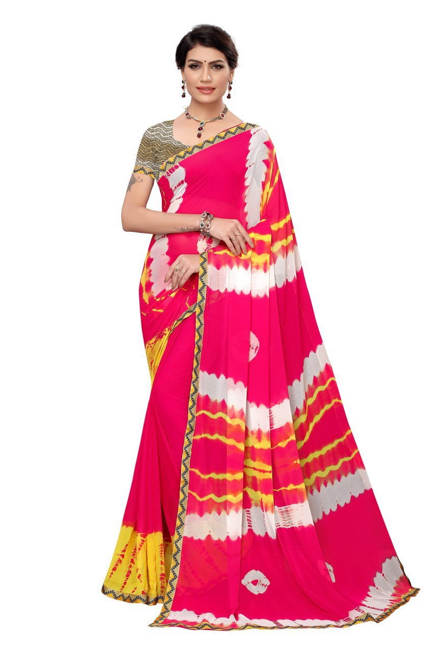 Multicolor Latest Chiffon Saree