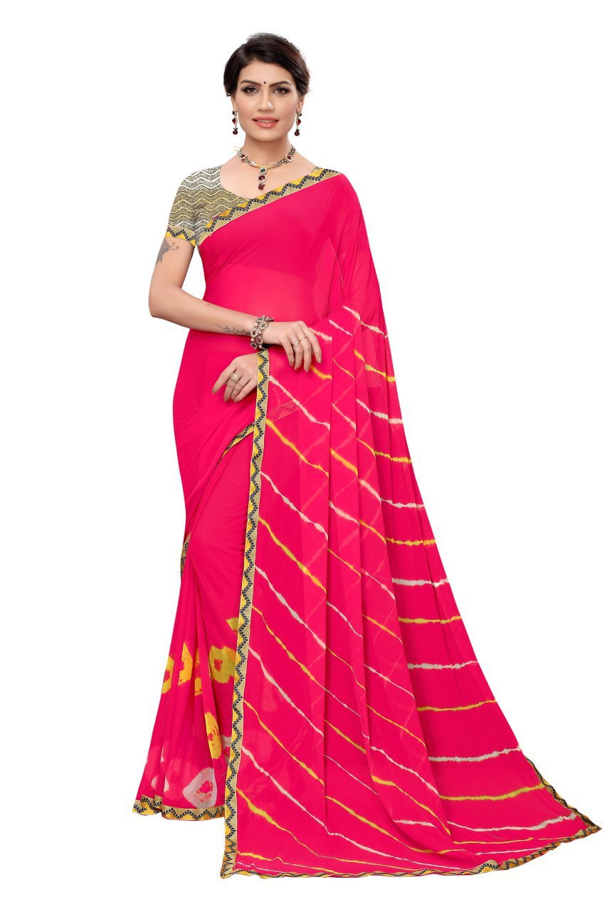 Multicolor Latest Chiffon Saree