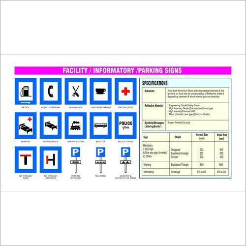 Retro Reflective Facility Sign Board Application: Commercial