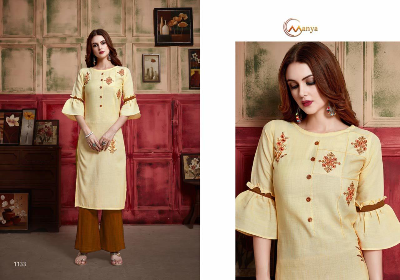 Dry Cleaning Fancy Pattern & Embroidery Work Straight Cut Kurti With Plazzo