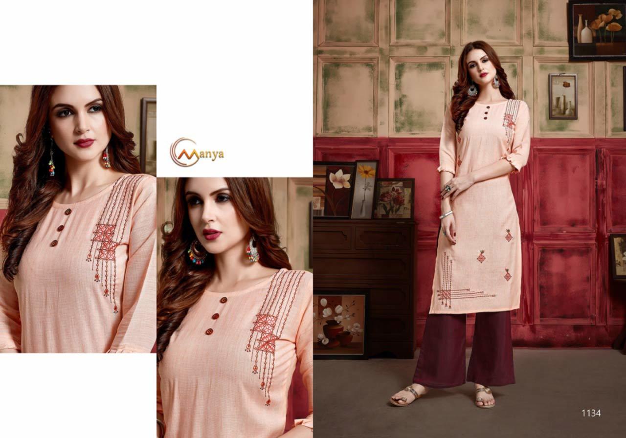 Dry Cleaning Fancy Pattern & Embroidery Work Straight Cut Kurti With Plazzo