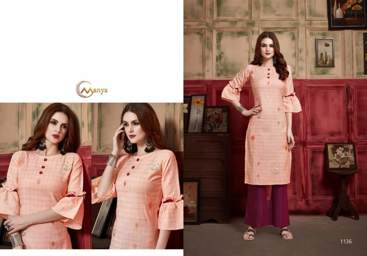 Dry Cleaning Fancy Pattern & Embroidery Work Straight Cut Kurti With Plazzo